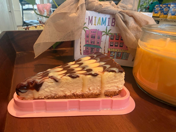 Chocolate Swirl Cheesecake Slice